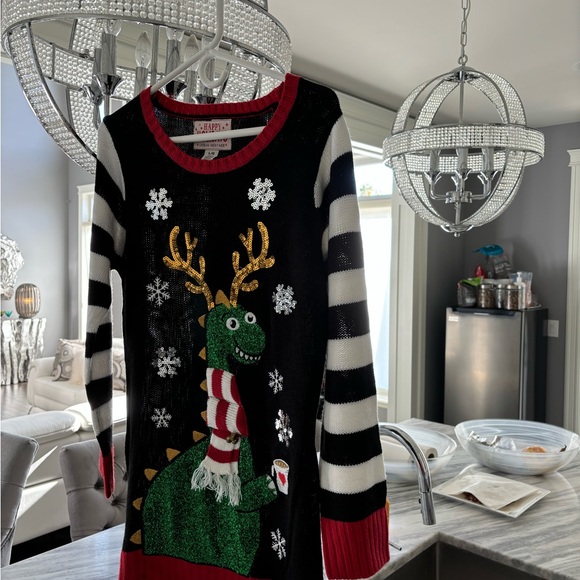 Happy HOLIDAYS , mother and child both sz large bling not ugly beautiful sweater - Picture 3 of 13